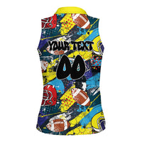 Custom American Football Graffiti Women Sleeveless Polo Shirt Unique Style - Wonder Print Shop