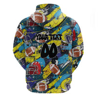 Custom American Football Graffiti Zip Hoodie Unique Style - Wonder Print Shop