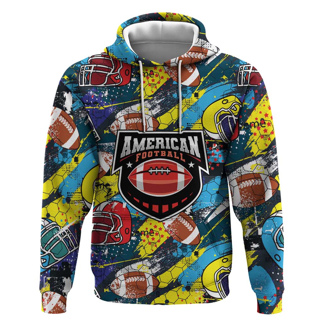 Custom American Football Graffiti Zip Hoodie Unique Style - Wonder Print Shop
