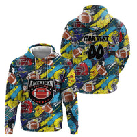 Custom American Football Graffiti Zip Hoodie Unique Style - Wonder Print Shop