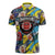 Custom American Football Graffiti Zipper Polo Shirt Unique Style - Wonder Print Shop