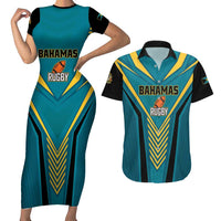 Custom Rugby Bahamas Couples Matching Short Sleeve Bodycon Dress and Hawaiian Shirt The Bahamas Go Champion - Wonder Print Shop