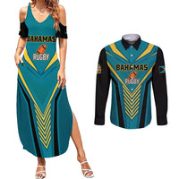 Custom Rugby Bahamas Couples Matching Summer Maxi Dress and Long Sleeve Button Shirt The Bahamas Go Champion - Wonder Print Shop