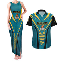 Custom Rugby Bahamas Couples Matching Tank Maxi Dress and Hawaiian Shirt The Bahamas Go Champion - Wonder Print Shop