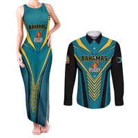 Custom Rugby Bahamas Couples Matching Tank Maxi Dress and Long Sleeve Button Shirt The Bahamas Go Champion - Wonder Print Shop