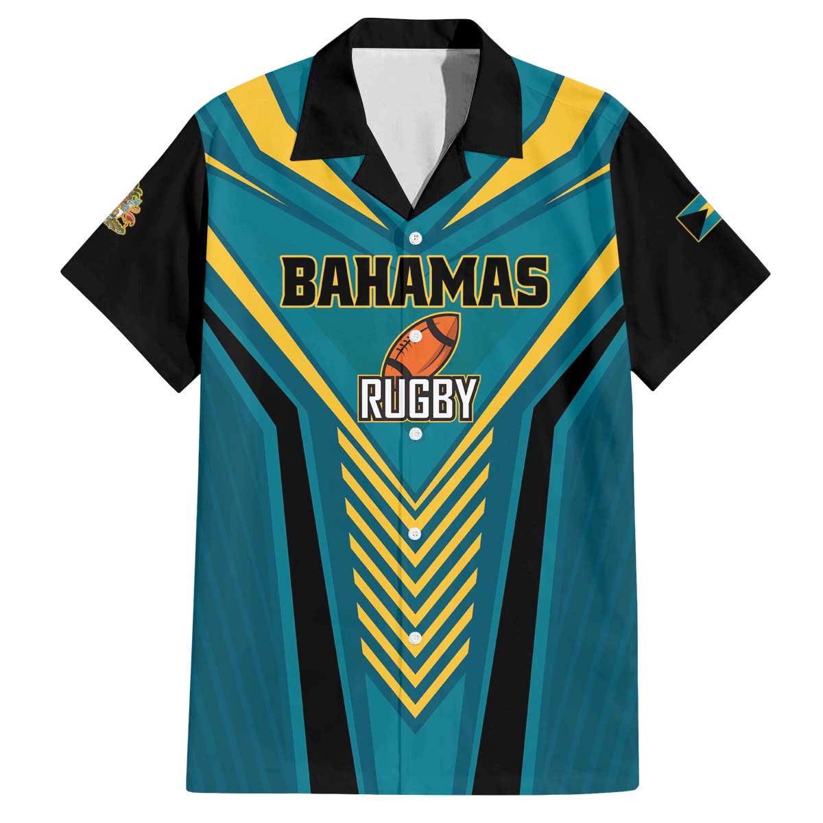 Custom Rugby Bahamas Family Matching Off The Shoulder Long Sleeve Dress and Hawaiian Shirt The Bahamas Go Champion - Wonder Print Shop