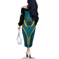 Custom Rugby Bahamas Family Matching Off The Shoulder Long Sleeve Dress and Hawaiian Shirt The Bahamas Go Champion - Wonder Print Shop