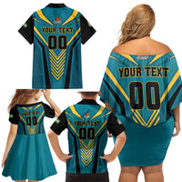 Custom Rugby Bahamas Family Matching Off Shoulder Short Dress and Hawaiian Shirt The Bahamas Go Champion - Wonder Print Shop