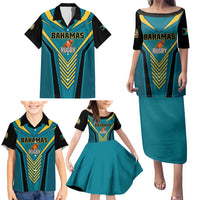 Custom Rugby Bahamas Family Matching Puletasi and Hawaiian Shirt The Bahamas Go Champion - Wonder Print Shop