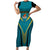 Custom Rugby Bahamas Family Matching Short Sleeve Bodycon Dress and Hawaiian Shirt The Bahamas Go Champion - Wonder Print Shop