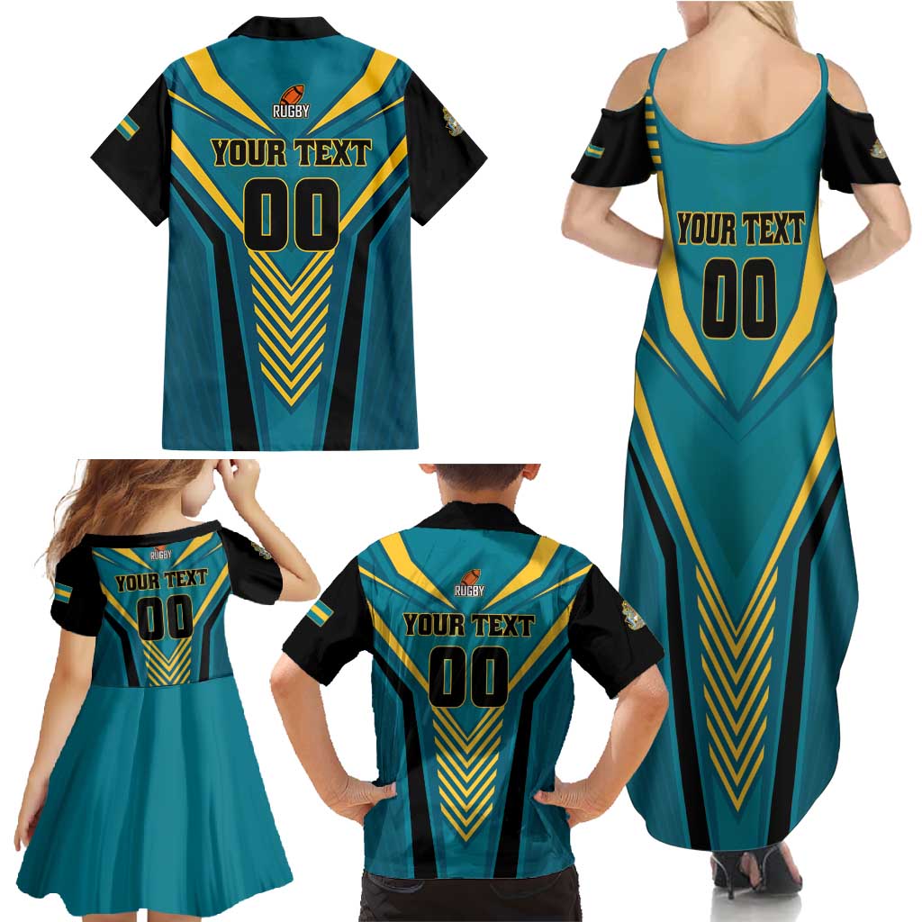 Custom Rugby Bahamas Family Matching Summer Maxi Dress and Hawaiian Shirt The Bahamas Go Champion - Wonder Print Shop