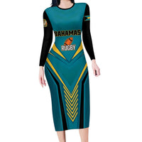 Custom Rugby Bahamas Long Sleeve Bodycon Dress The Bahamas Go Champion - Wonder Print Shop