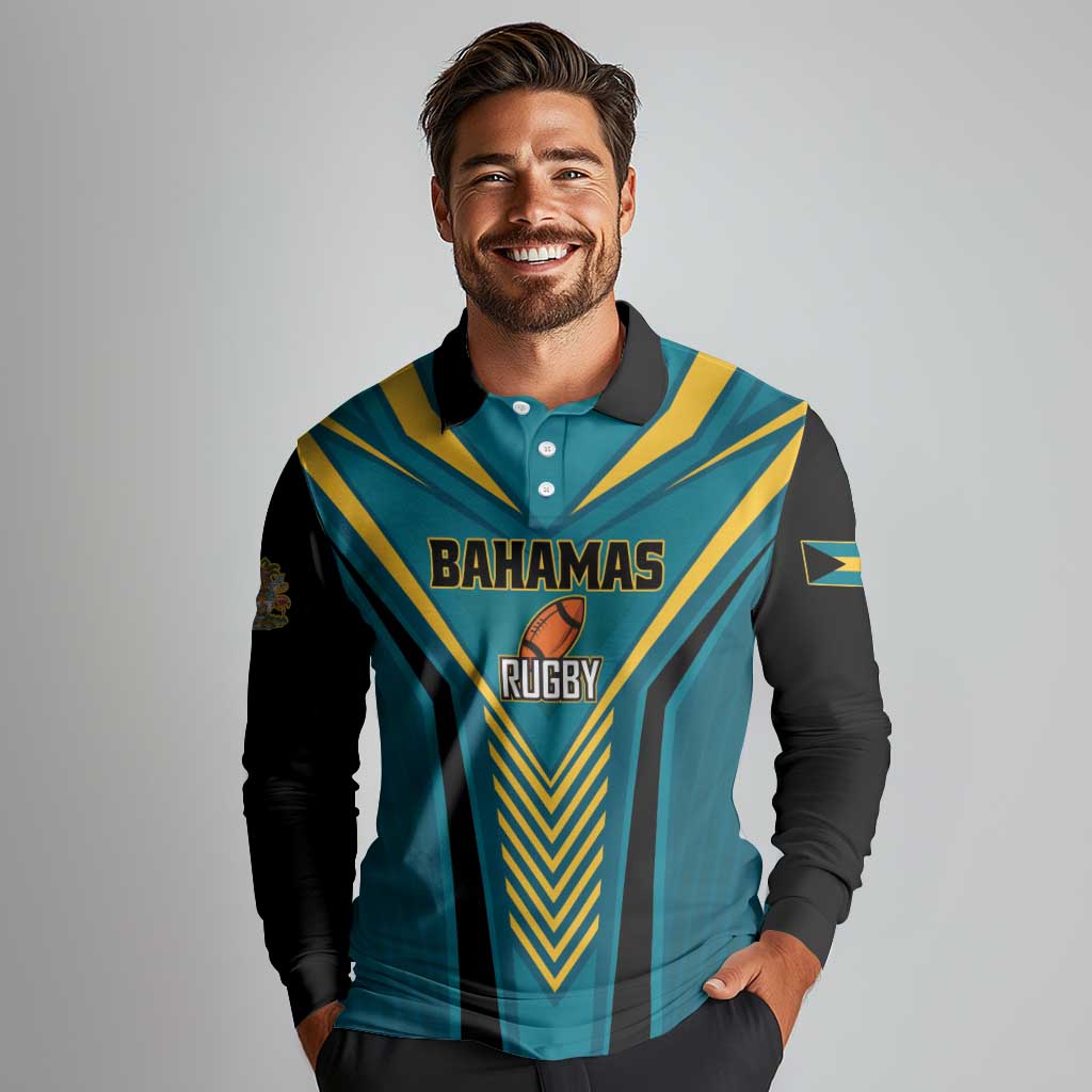 Custom Rugby Bahamas Long Sleeve Polo Shirt The Bahamas Go Champion - Wonder Print Shop