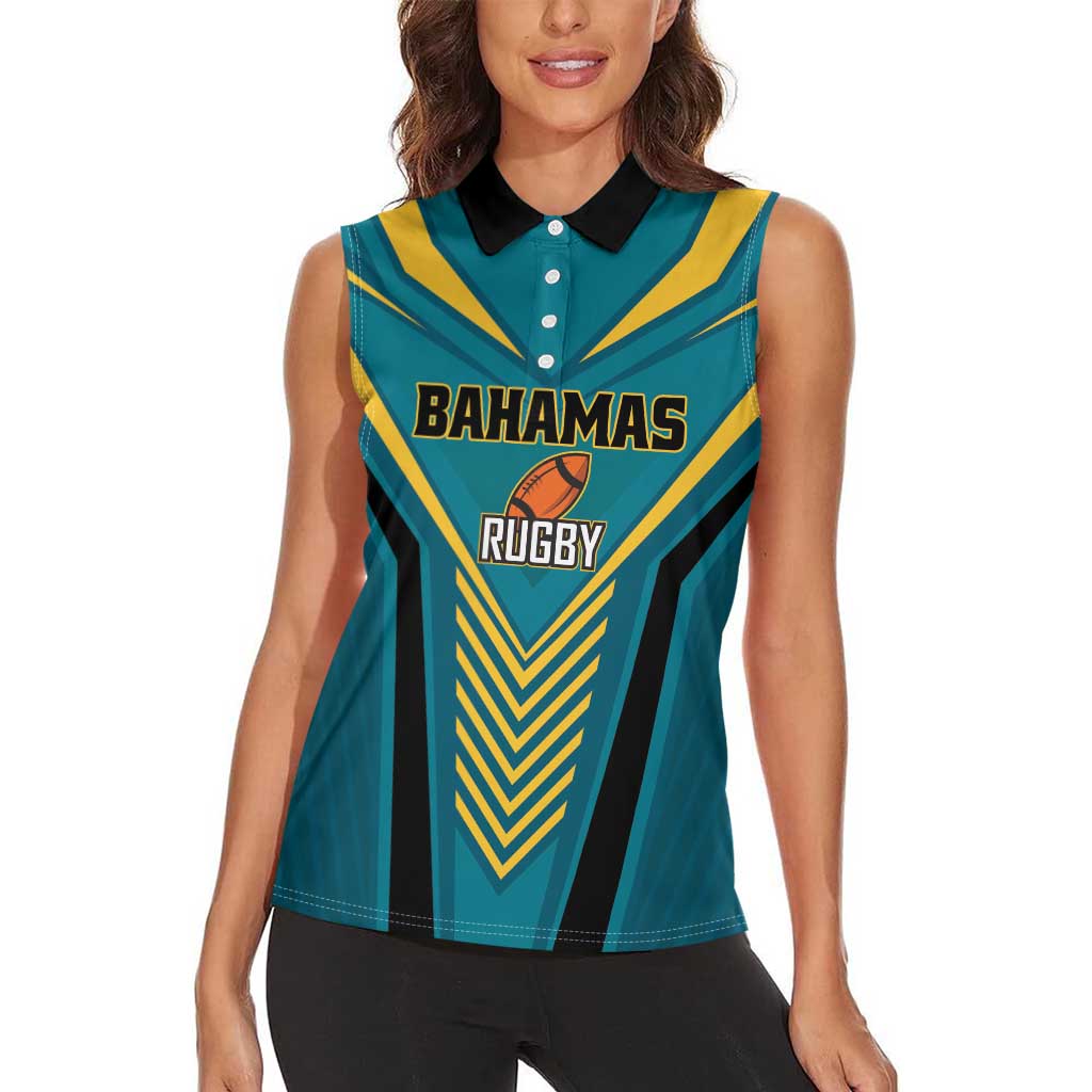 Custom Rugby Bahamas Women Sleeveless Polo Shirt The Bahamas Go Champion - Wonder Print Shop