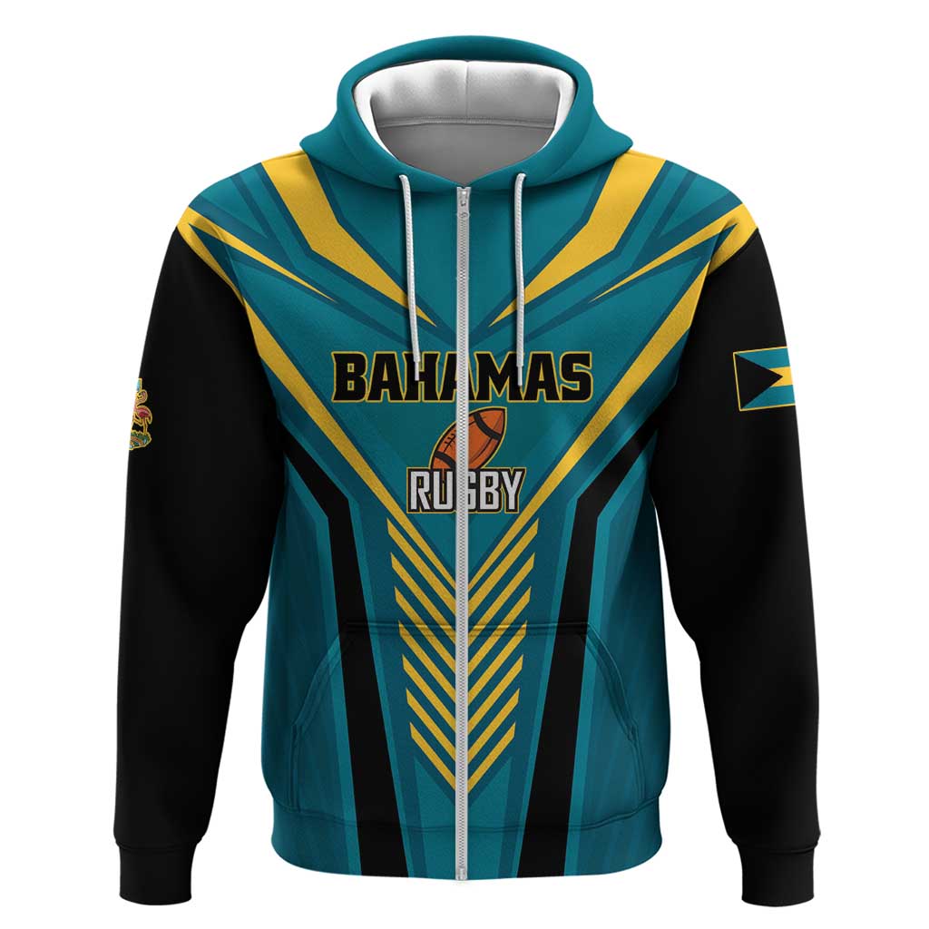 Custom Rugby Bahamas Zip Hoodie The Bahamas Go Champion - Wonder Print Shop