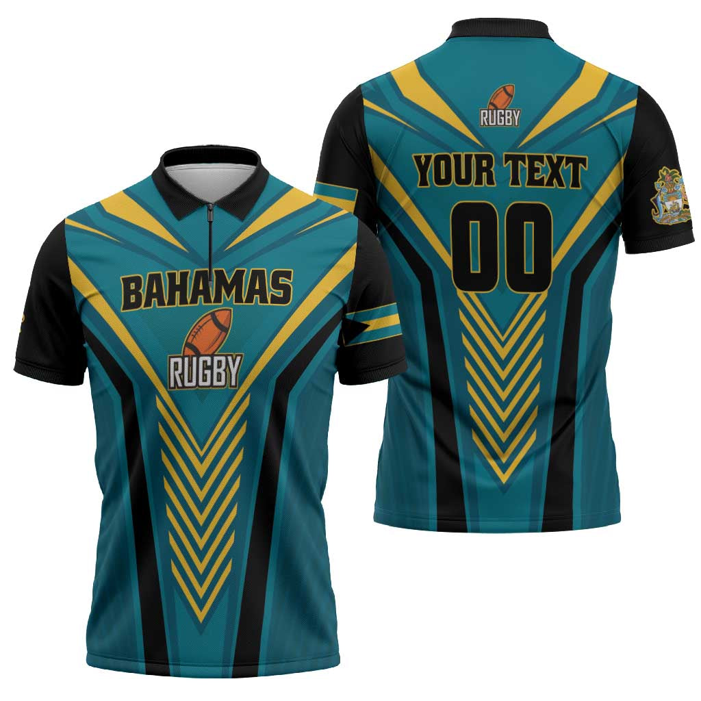 Custom Rugby Bahamas Zipper Polo Shirt The Bahamas Go Champion - Wonder Print Shop