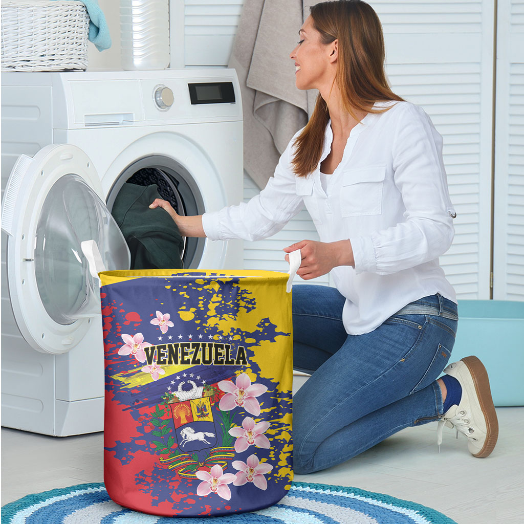 Venezuela Orchid Cattleya Mossiae Laundry Basket Flag Color Inspired