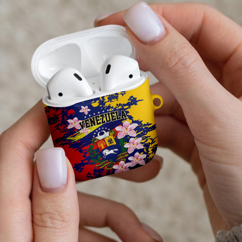 Venezuela Orchid Cattleya Mossiae AirPods Case Flag Color Inspired