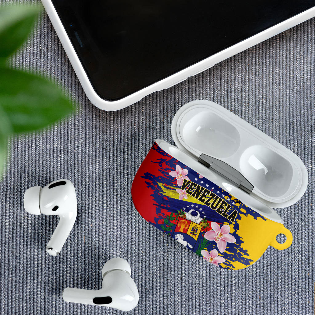 Venezuela Orchid Cattleya Mossiae AirPods Case Flag Color Inspired
