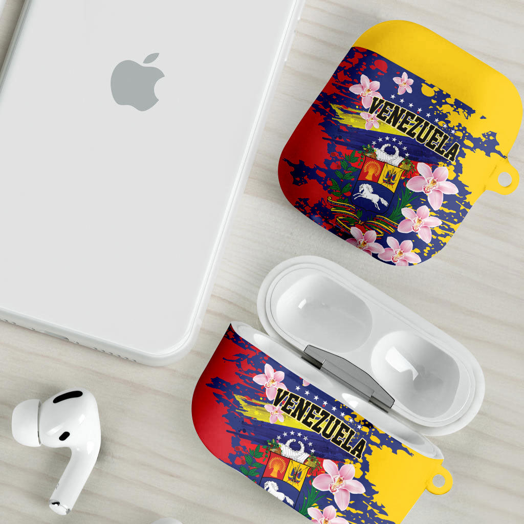 Venezuela Orchid Cattleya Mossiae AirPods Case Flag Color Inspired