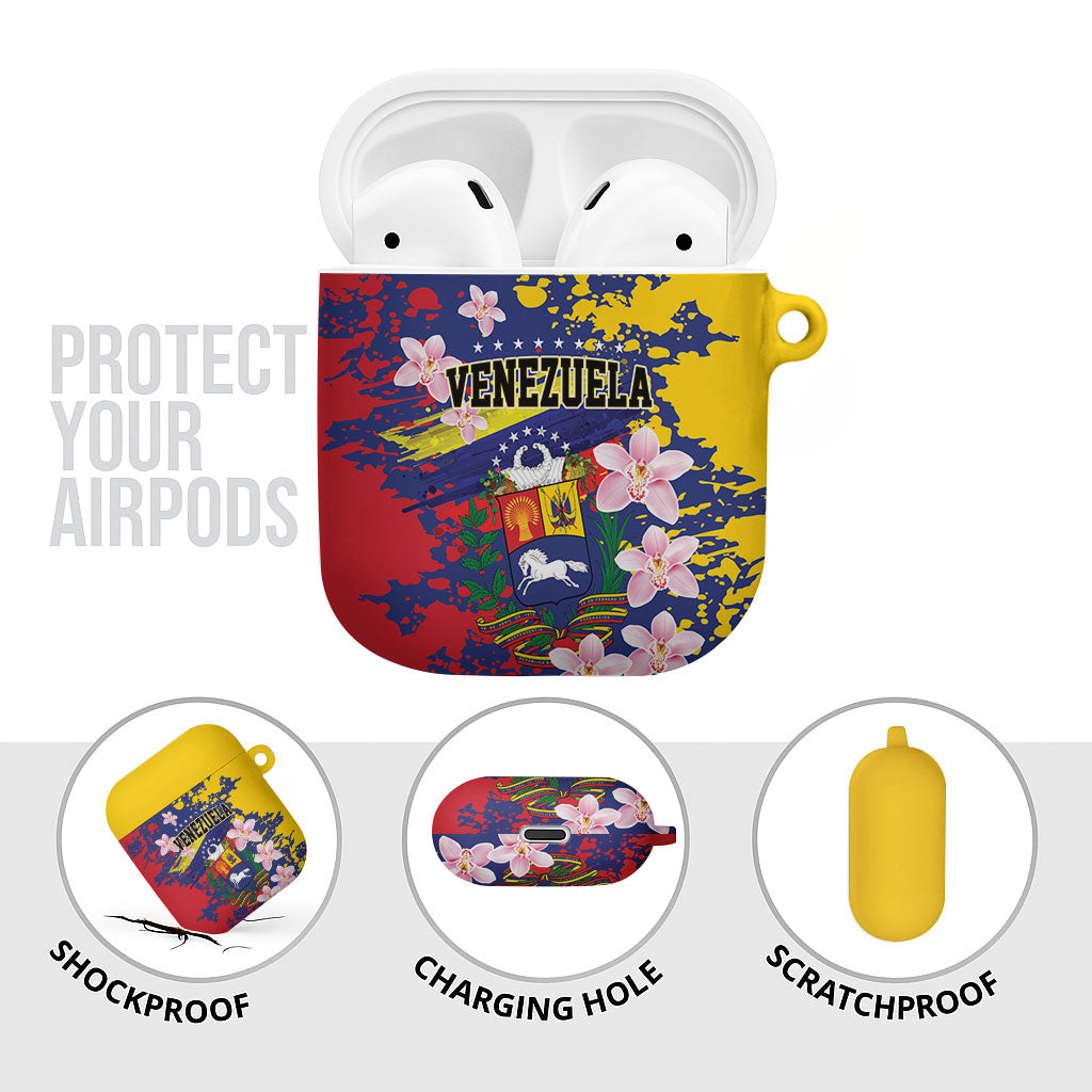 Venezuela Orchid Cattleya Mossiae AirPods Case Flag Color Inspired