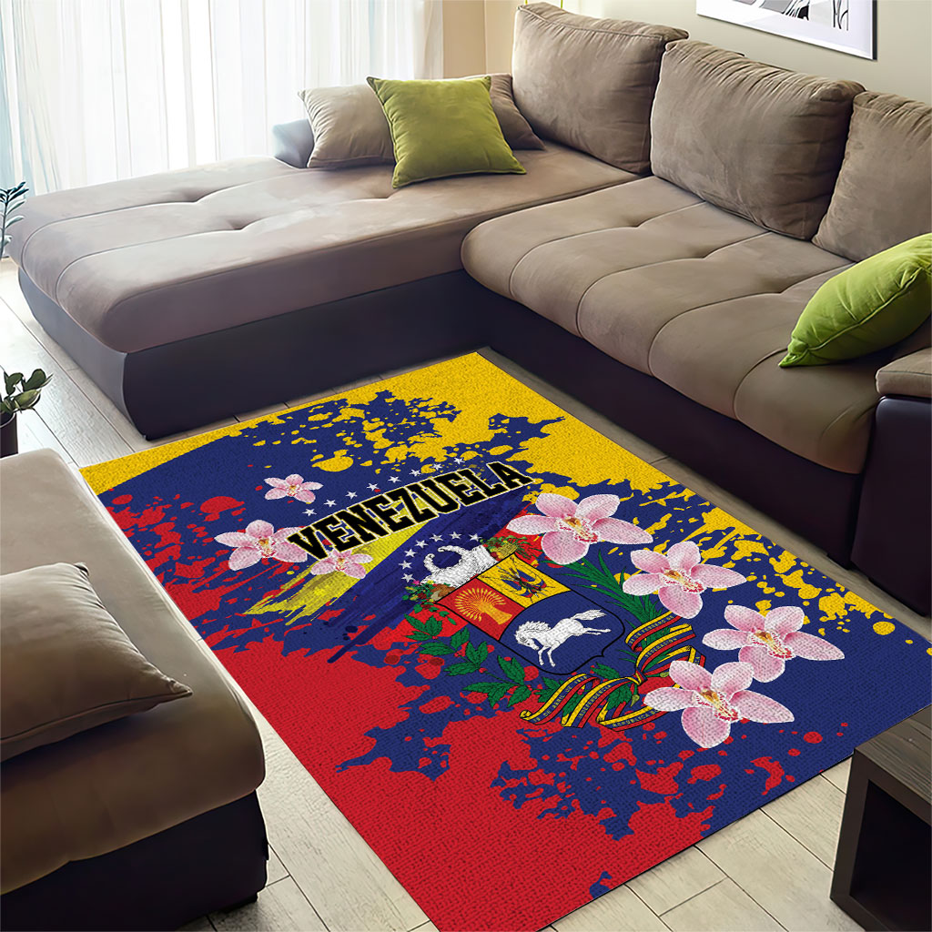 Venezuela Orchid Cattleya Mossiae Area Rug Flag Color Inspired