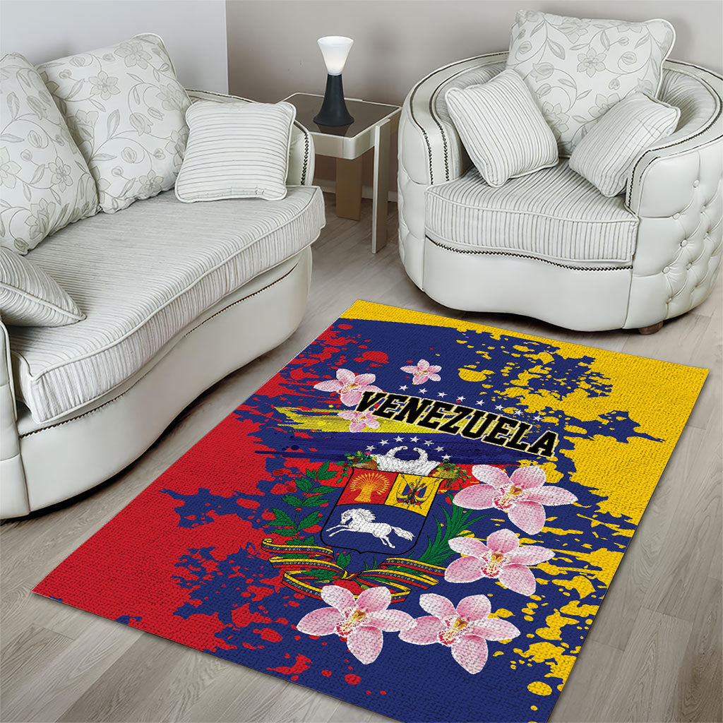 Venezuela Orchid Cattleya Mossiae Area Rug Flag Color Inspired