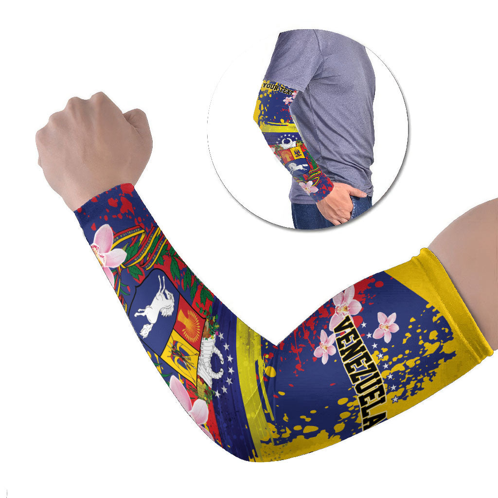 Personalized Venezuela Orchid Cattleya Mossiae Arm Sleeves Flag Color Inspired