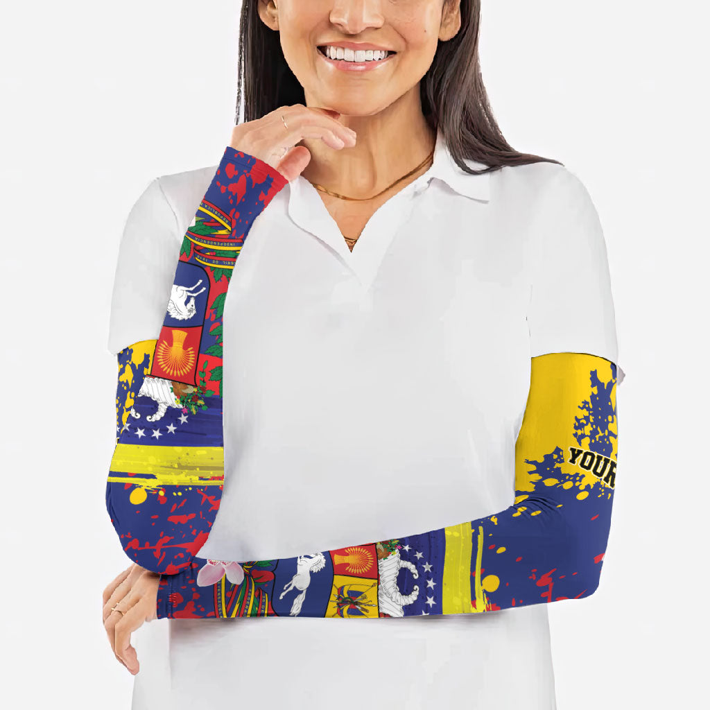 Personalized Venezuela Orchid Cattleya Mossiae Arm Sleeves Flag Color Inspired