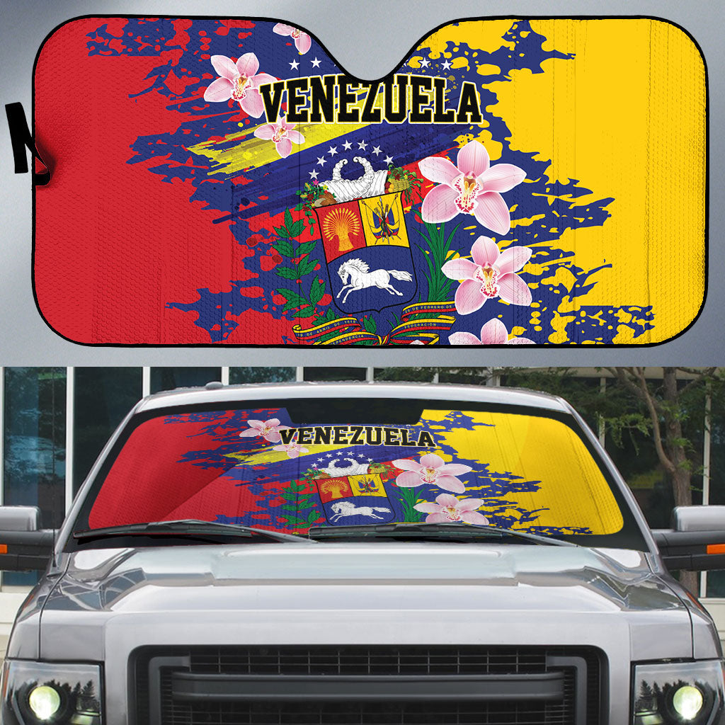 Venezuela Orchid Cattleya Mossiae Auto Sun Shade Flag Color Inspired