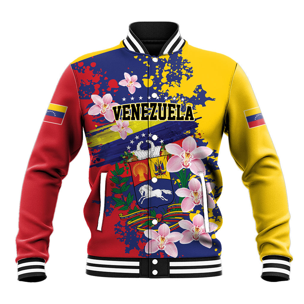 Personalized Venezuela Orchid Cattleya Mossiae Baseball Jacket Flag Color Inspired