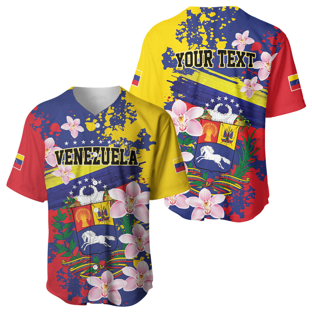 Personalized Venezuela Orchid Cattleya Mossiae Baseball Jersey Flag Color Inspired