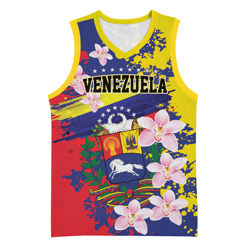 Personalized Venezuela Orchid Cattleya Mossiae Basketball Jersey Flag Color Inspired