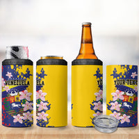 Personalized Venezuela Orchid Cattleya Mossiae 4 in 1 Can Cooler Tumbler Flag Color Inspired
