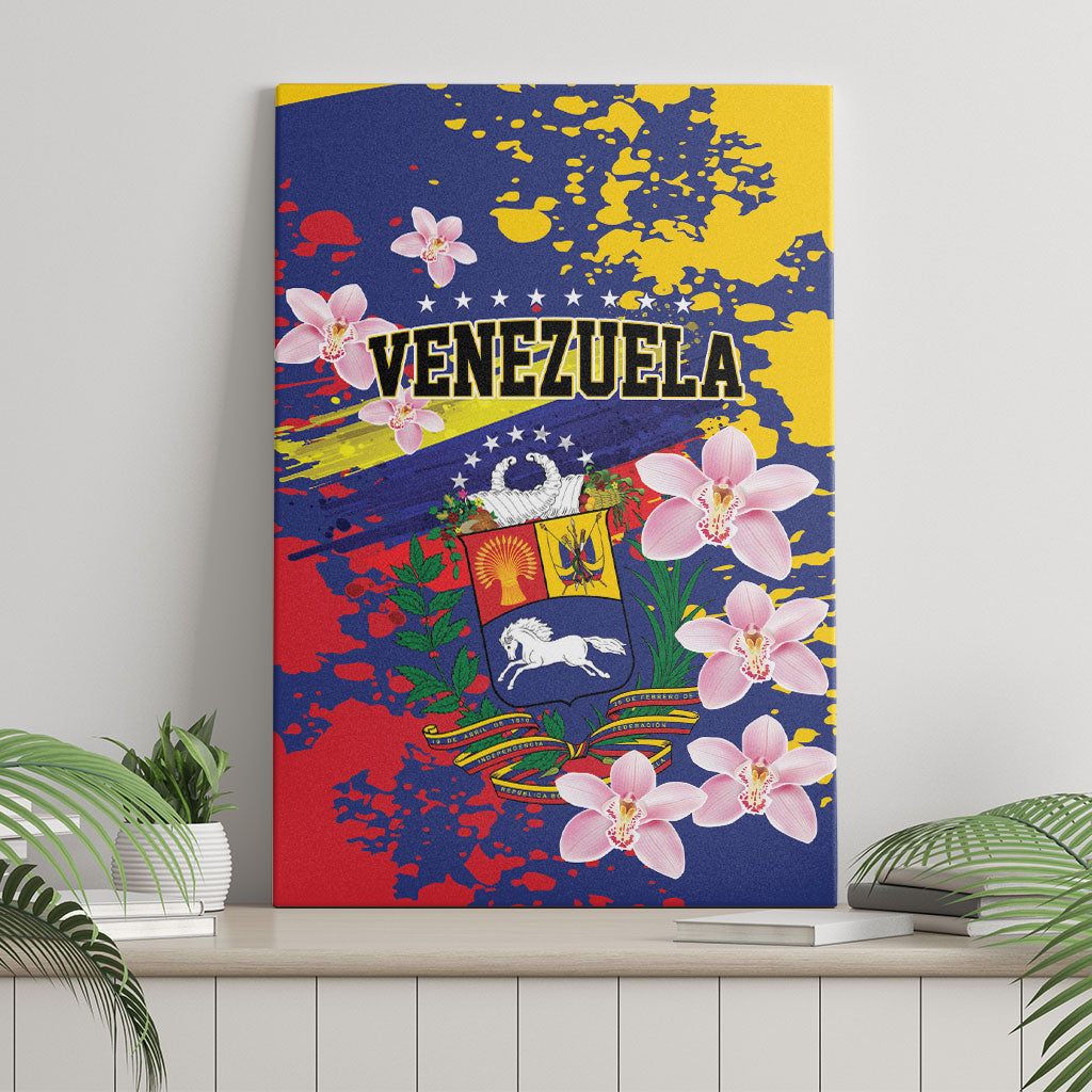 Venezuela Orchid Cattleya Mossiae Canvas Wall Art Flag Color Inspired
