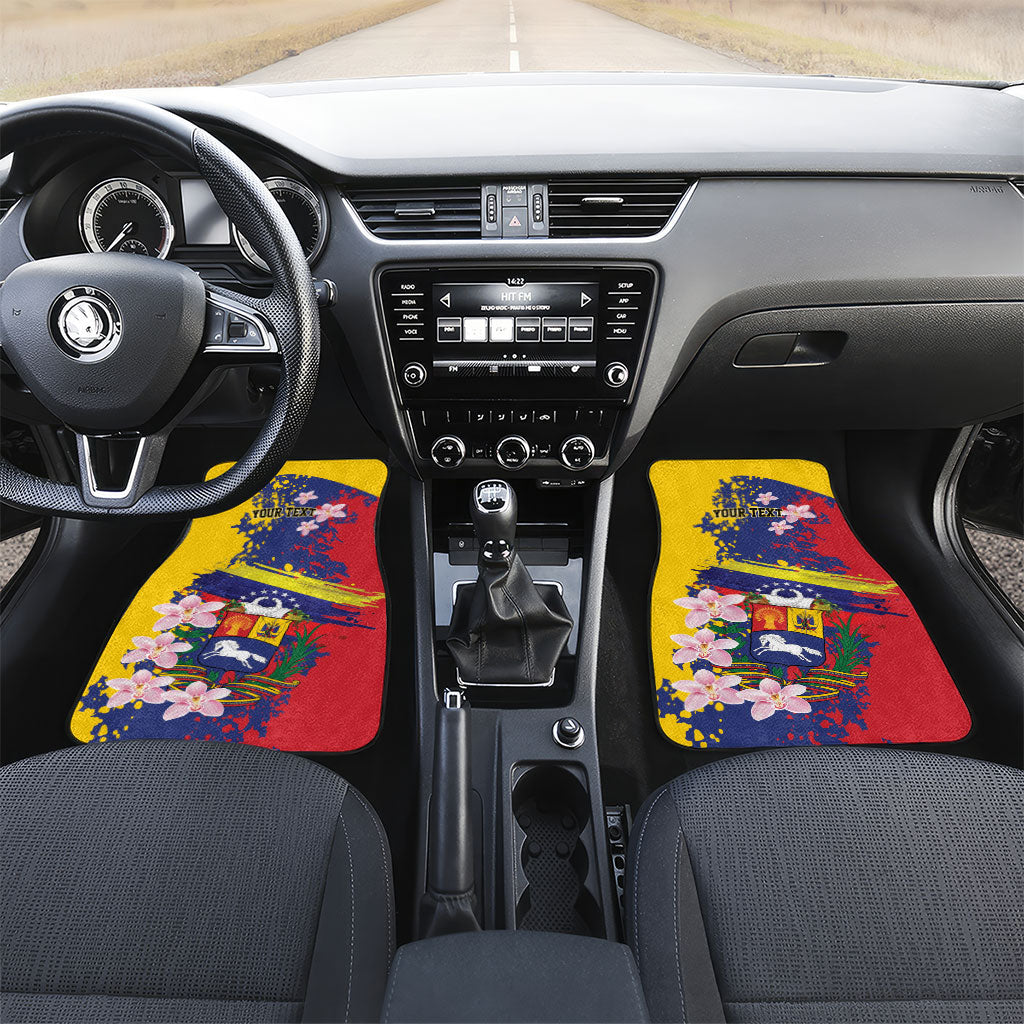 Personalized Venezuela Orchid Cattleya Mossiae Car Mats Flag Color Inspired