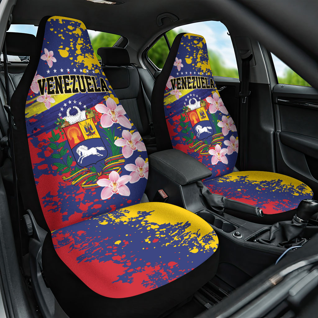 Venezuela Orchid Cattleya Mossiae Car Seat Cover Flag Color Inspired