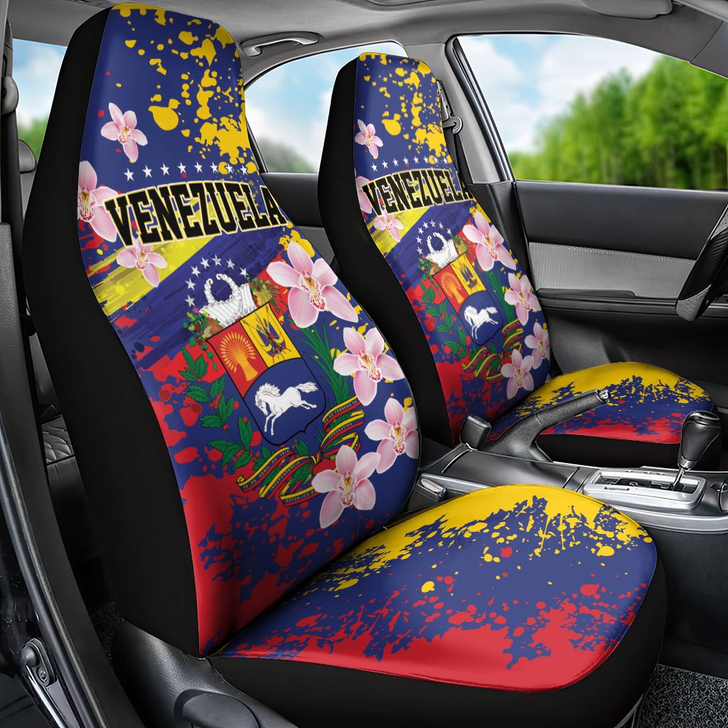 Venezuela Orchid Cattleya Mossiae Car Seat Cover Flag Color Inspired