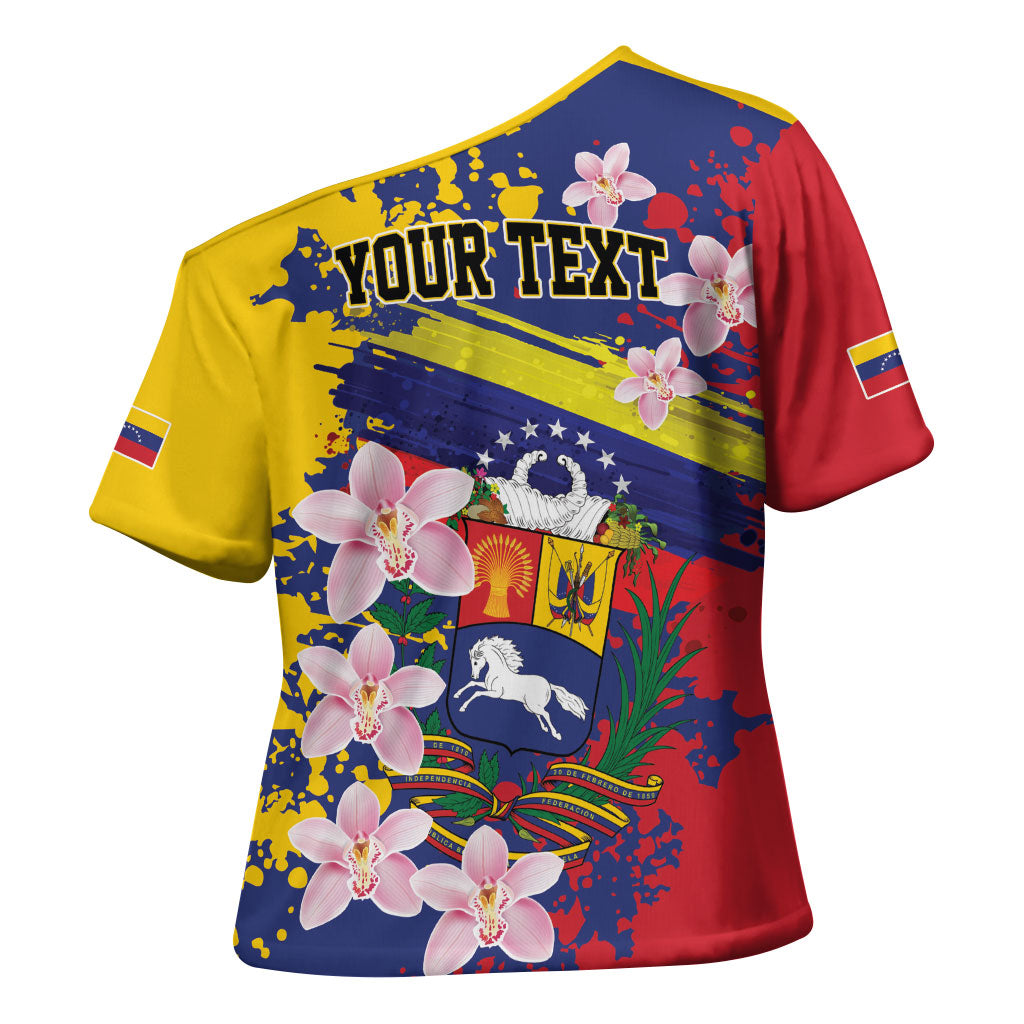 Personalized Venezuela Orchid Cattleya Mossiae Cross Shoulder Shirt Flag Color Inspired