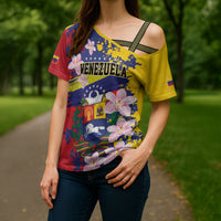 Personalized Venezuela Orchid Cattleya Mossiae Cross Shoulder Shirt Flag Color Inspired