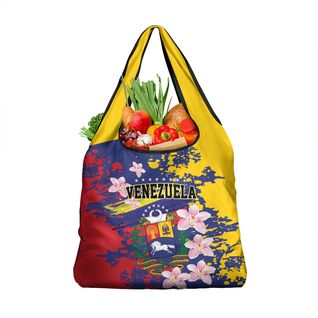 Venezuela Orchid Cattleya Mossiae Grocery Bag Flag Color Inspired