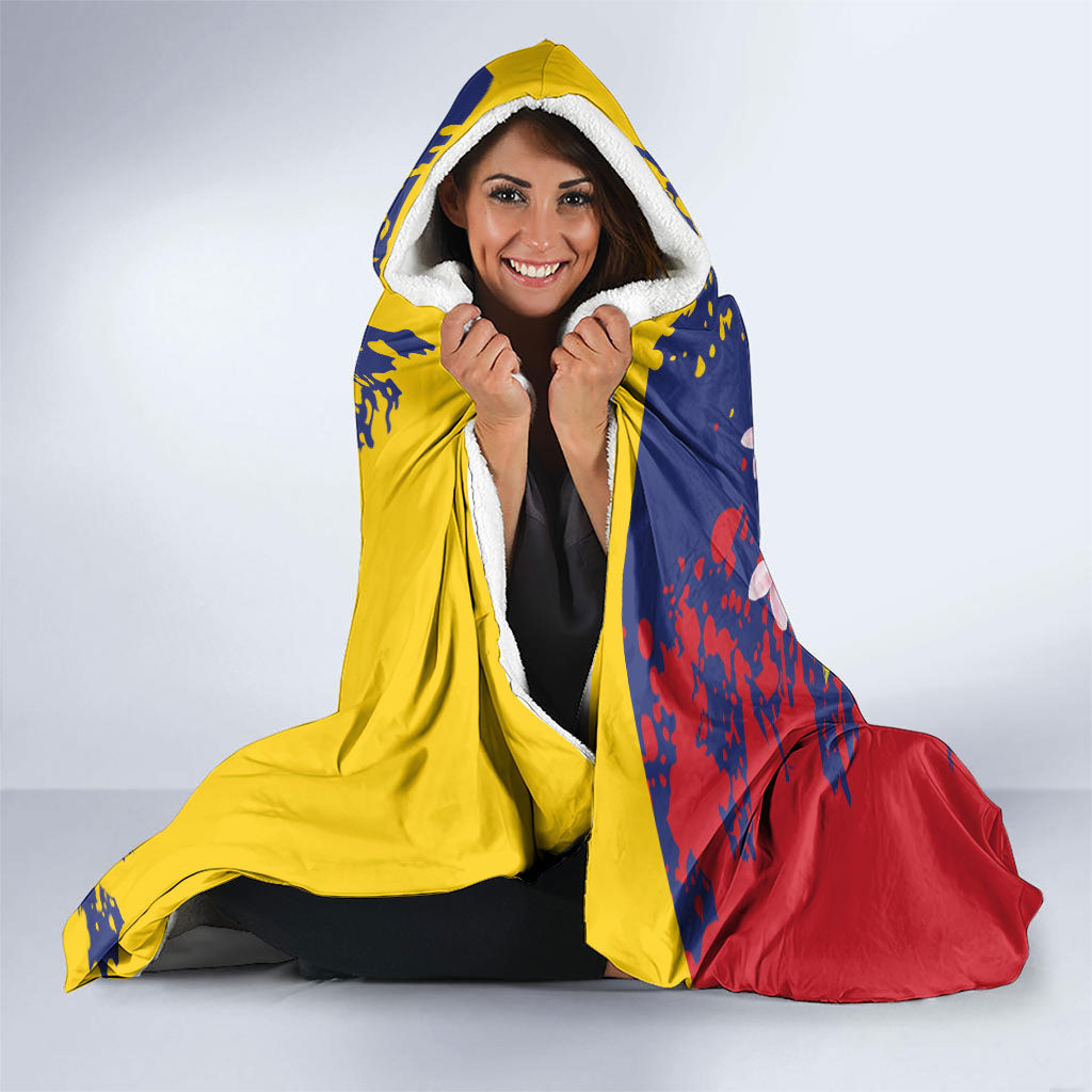 Venezuela Orchid Cattleya Mossiae Hooded Blanket Flag Color Inspired