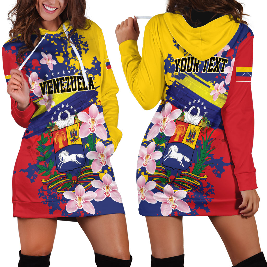 Personalized Venezuela Orchid Cattleya Mossiae Hoodie Dress Flag Color Inspired