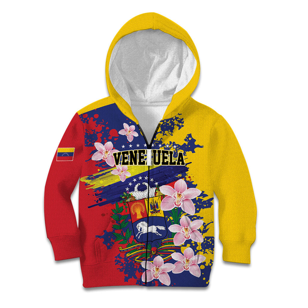 Personalized Venezuela Orchid Cattleya Mossiae Kid Hoodie Flag Color Inspired