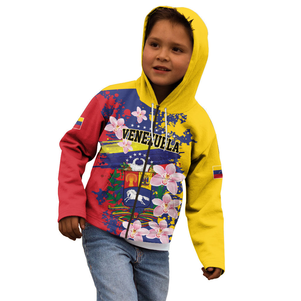 Personalized Venezuela Orchid Cattleya Mossiae Kid Hoodie Flag Color Inspired