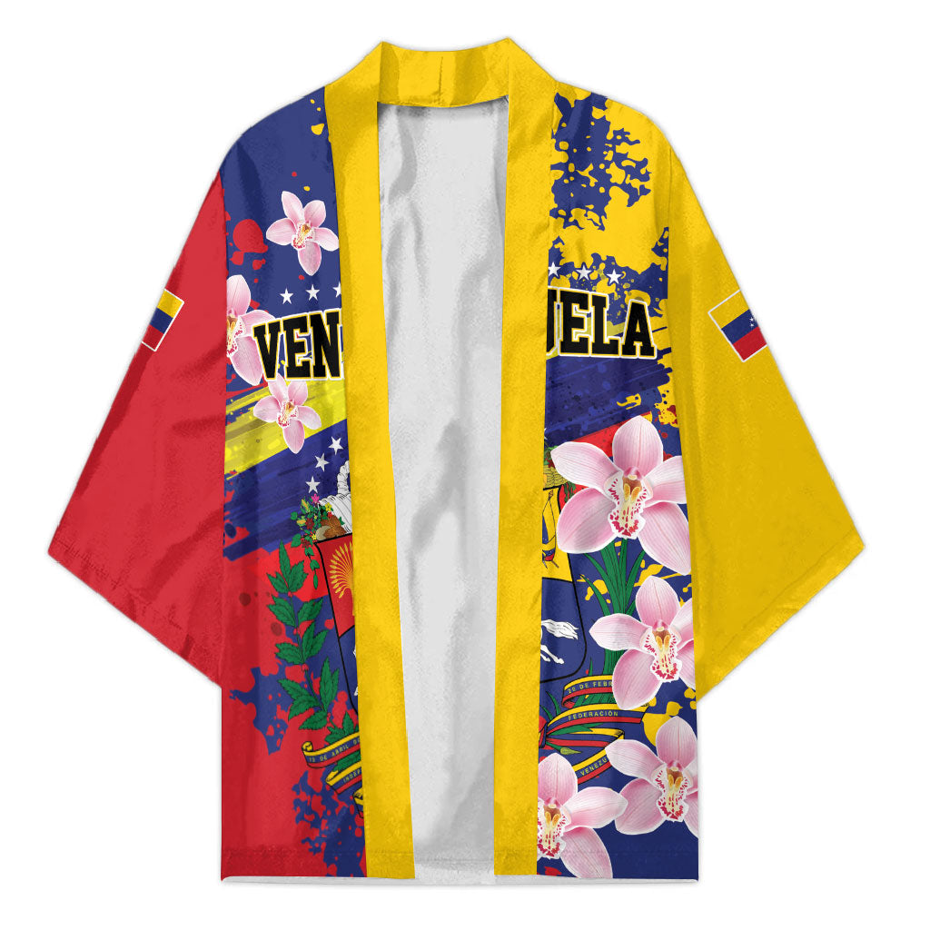 Personalized Venezuela Orchid Cattleya Mossiae Kimono Flag Color Inspired