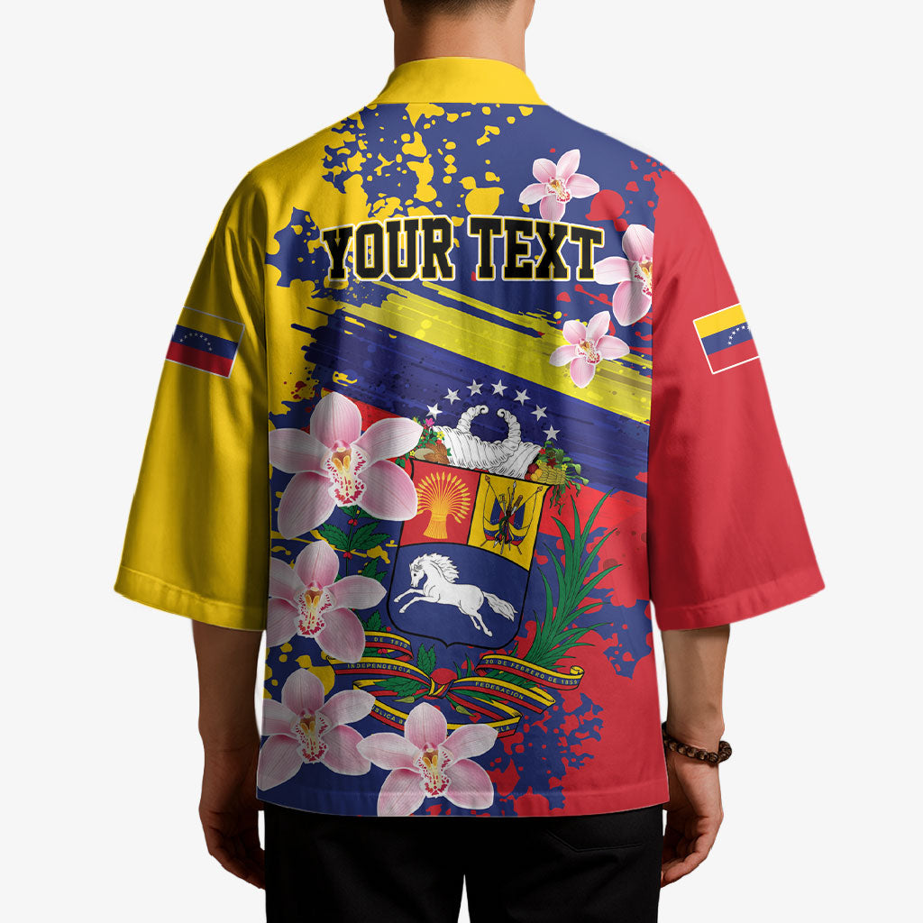 Personalized Venezuela Orchid Cattleya Mossiae Kimono Flag Color Inspired