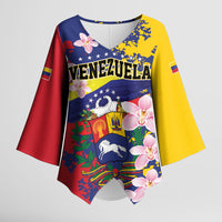 Personalized Venezuela Orchid Cattleya Mossiae Kimono Sleeve Blouse Flag Color Inspired
