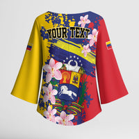 Personalized Venezuela Orchid Cattleya Mossiae Kimono Sleeve Blouse Flag Color Inspired