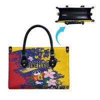 Venezuela Orchid Cattleya Mossiae Leather Bag Flag Color Inspired